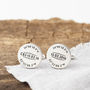 Personalised Silver Coordinate And Date Cufflinks, thumbnail 3 of 4