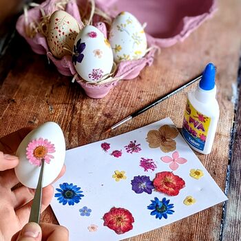 Easter Eggs Craft Kit With Pressed Flowers, 2 of 8
