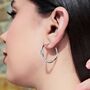 Wire Interwoven Rose Gold Plated Silver Hoop Earrings, thumbnail 2 of 8