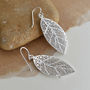 Sterling Silver Dangly Geometric Leaf Earrings, thumbnail 1 of 7