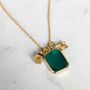 'The Trio' Green Onyx Gold Plated Necklace, thumbnail 4 of 10