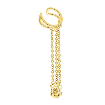 Art Deco Cuff And Stud With Chain In Gold Vermeil, 2 of 4