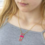 Pink Flamingo Lovebird Necklace, thumbnail 2 of 9
