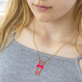 Pink Flamingo Lovebird Necklace, 2 of 9