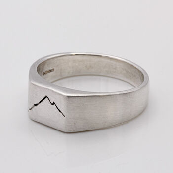 Custom Engraved Square Silver Signet Ring, 6 of 9