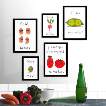 I Love You From My Head Tomatoes Veg Kitchen Print, 2 of 3
