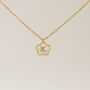 Initial Flower Necklace In Mother Of Pearl And Gold, thumbnail 1 of 2