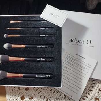 Christmas Luxurious Personalised Makeup Brushes Engraved Set, 10 of 10