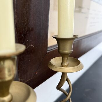 Pair Of Vintage Brass Twist Candlesticks, 3 of 5