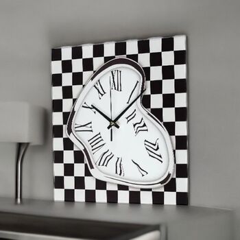 Optical Illusion Chequered Art Deco Wall Clock, 6 of 6