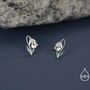 Sterling Silver Delicate Snowdrop Flower Stud Earrings With Enamel, thumbnail 7 of 12