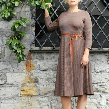Holborn Striped Jersey Dress Grey Brown, 2 of 8