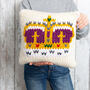 Elizabeth Crown Cushion Cover Knitting Kit, thumbnail 1 of 7