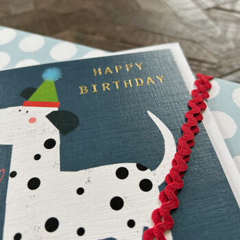 Gold Foiled Dalmatian Birthday Card, 2 of 3