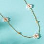 Beaded Pearl Flower Necklace, thumbnail 1 of 7