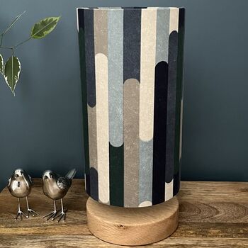 Seattle Blue Retro Style Cylinder Lampshades, 3 of 9