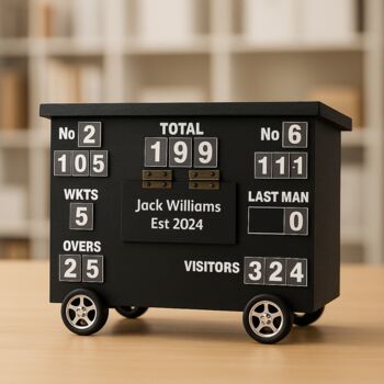 Personalised Cricket Scoreboard Desk Tidy, 12 of 12