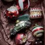 Hanging Glass Vintage Green Car Christmas Tree Decoration, thumbnail 1 of 3