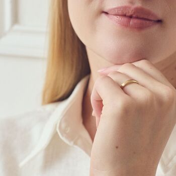 Classic 9ct Yellow Gold Court Wedding Band Ring 3mm, 3 of 5