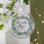 Personalised Wedding Wreath Glass Flat Bauble Keepsake, thumbnail 5 of 5