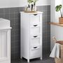 White Slim Storage Cabinet With Four Drawers, thumbnail 4 of 10