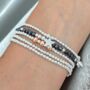 Personalised Sterling Silver And Hematite Five Stack Bracelet Set, thumbnail 1 of 7