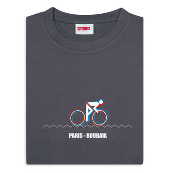 Men's Paris Roubaix Grey Long Sleeve T Shirt, 2 of 3