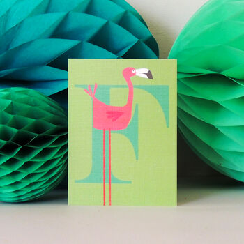 Mini F For Flamingo Card, 4 of 5