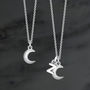 Sterling Silver Moon Initial Necklace, thumbnail 2 of 7