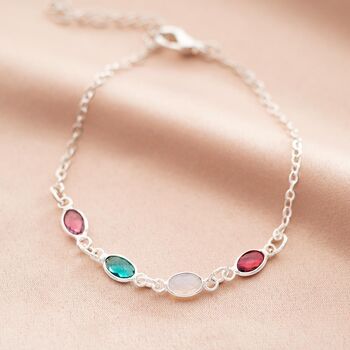 Create Your Own Oval Birthstone Personalised Bracelet, 4 of 9
