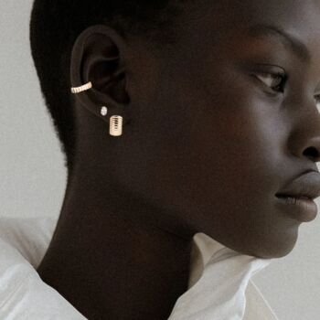 Riba Huggie Hoops Gold Vermeil, 2 of 2