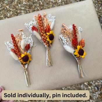 Autumn Sunflower Buttonhole, 2 of 2