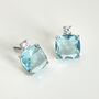 Blue Topaz Crystal Stud Earrings, thumbnail 2 of 5