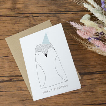 Illustrated Penguin Birthday Card, 2 of 6