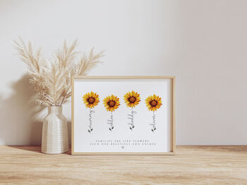 Personalised Flower Heads Mothers Day Unframed Print, 4 of 4