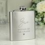 Personalised Wedding Party Engraved Stainless Steel Hip Flask, thumbnail 4 of 5