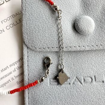 Nottingham Forest Fc Bead Bracelet With Heart Charm, 4 of 5