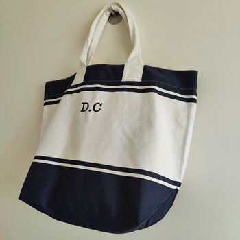 Personalised Cotton Canvas Nautical Tote Bag, 6 of 9