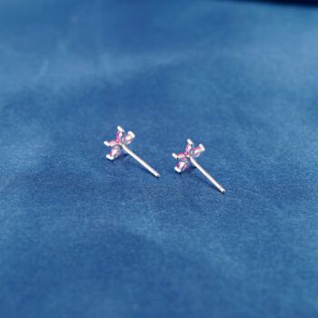 Pink Tourmaline October Birthstone 925 Silver Stud Earrings, 6 of 9