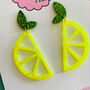 Lemon Slice Glitter Earrings, thumbnail 2 of 2