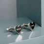 Personalised Silver Plated Heart Cufflinks, thumbnail 2 of 5