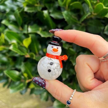 Hand Blown Little Glass Snowman, 3 of 4