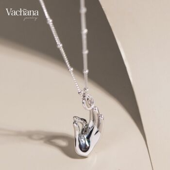 Jnana Mudra Gold Vermeil, Sterling Silver Pendant Necklace, 10 of 12
