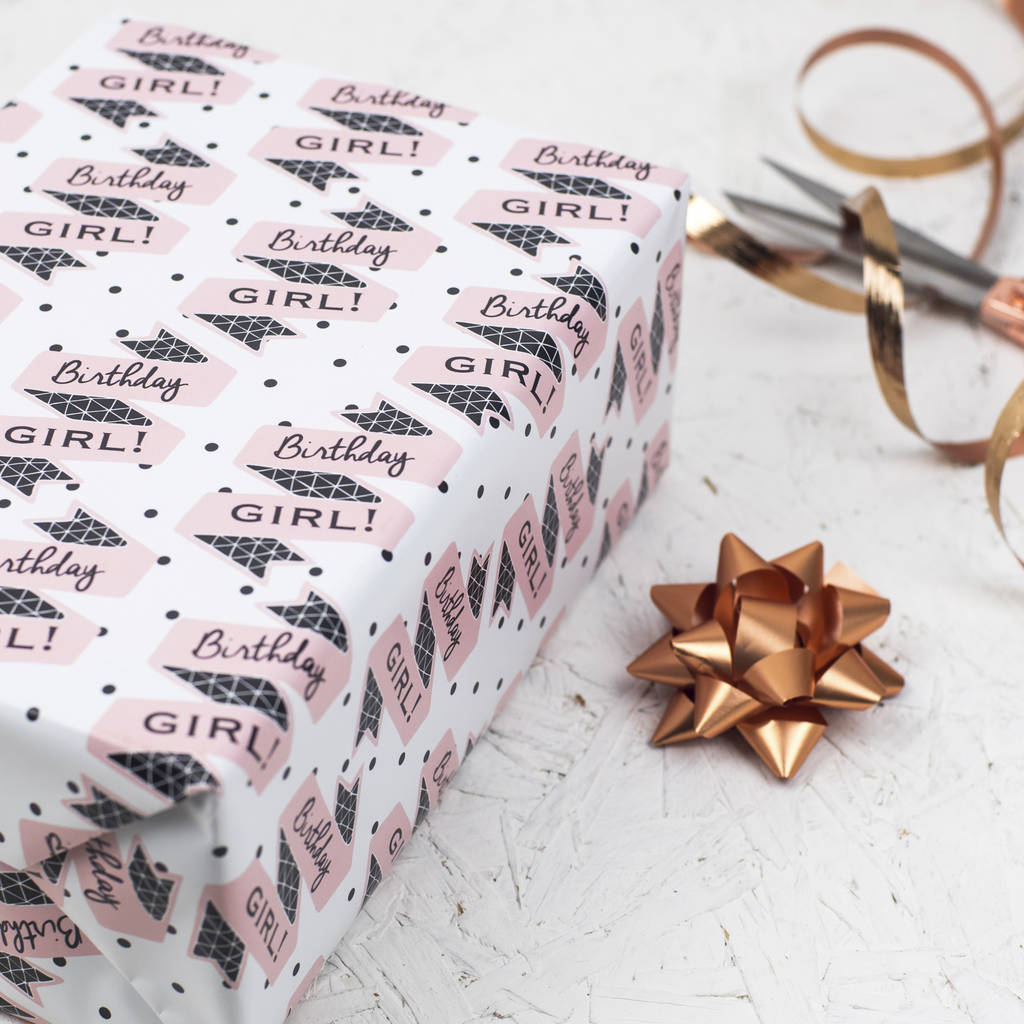 Birthday Girl Wrapping Paper For Birthday By Pop House