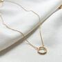 Cz Encrusted Circle 18k Gold Necklace, thumbnail 1 of 4