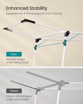 Winged Clothes Drying Rack With Sock Clip Arms, 4 of 7