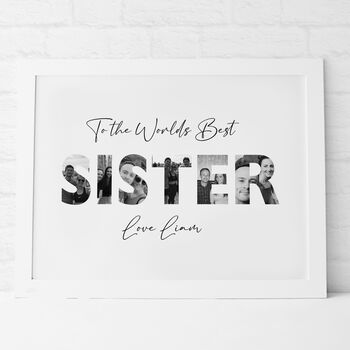 Printable Personalised Photograph Sister Word Print, 2 of 2