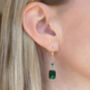 Emerald Green Crystal Leverback Earrings, thumbnail 3 of 10