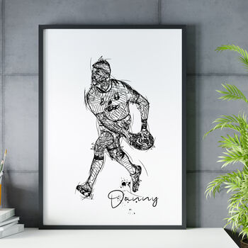 Personalised Rugby Player Print Poster, 2 of 4