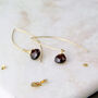 Vermeil Garnet Semi Precious Birthstone Drop Earrings, thumbnail 4 of 9